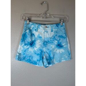 No Excuses Blue Tie Dye Denim Shorts Kids Size 10 Cotton Summer Festival Y2K